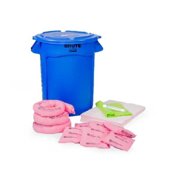 NEW PIG Kit Anti-Derrames Para Químicos y Ácidos Envase de 120 Litros